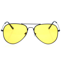 Stylish Metal Frame Night Vision Driving Glasses - Anti-Glare Polarized Yellow Lens (Model:SNSD002)