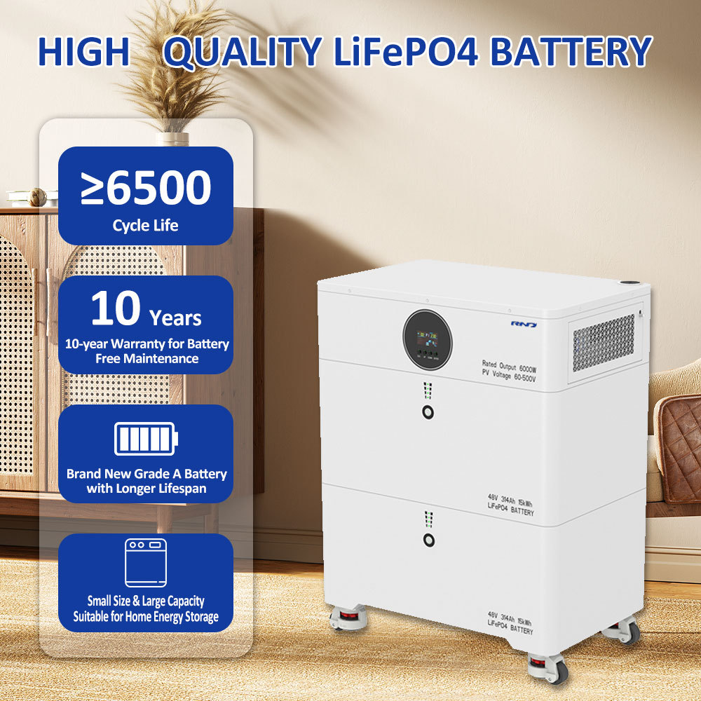 RND-T30 30kWh 可堆叠式储能系统 | 48V 628Ah | 6kW 混合逆变器
