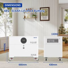RND-T15Pro 15kWh Movable Home Battery Backup | 48V 314Ah | 6kW Output