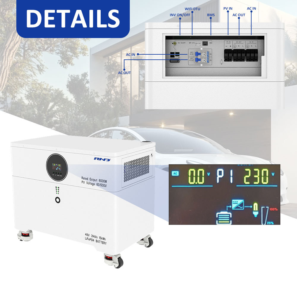 RND-T15 15kWh 可移动家用备用电池 | 48V 314Ah | 6kW 输出