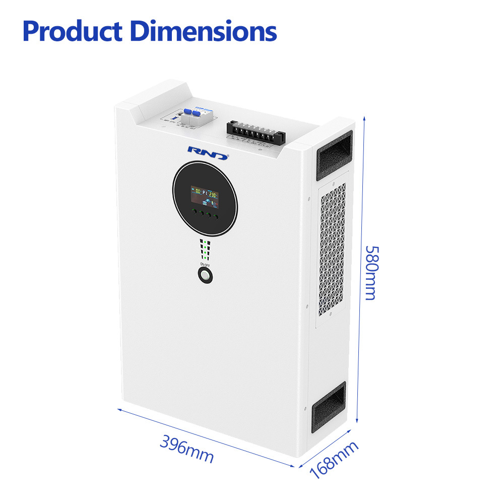 RND-E2 2.5kWh 12V 壁挂式磷酸铁锂电池 | 1.2kW 迷你一体机