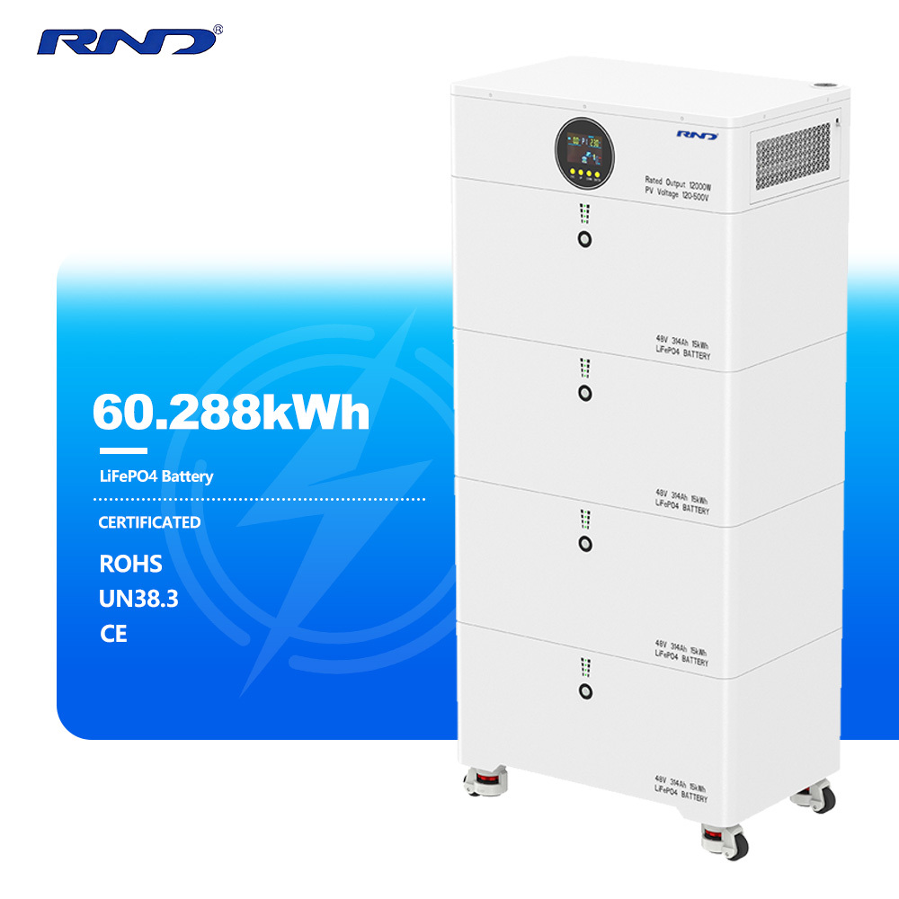 RND-K60 60kWh 工业太阳能电池备用电源 | 12kW 功率 | 1256Ah