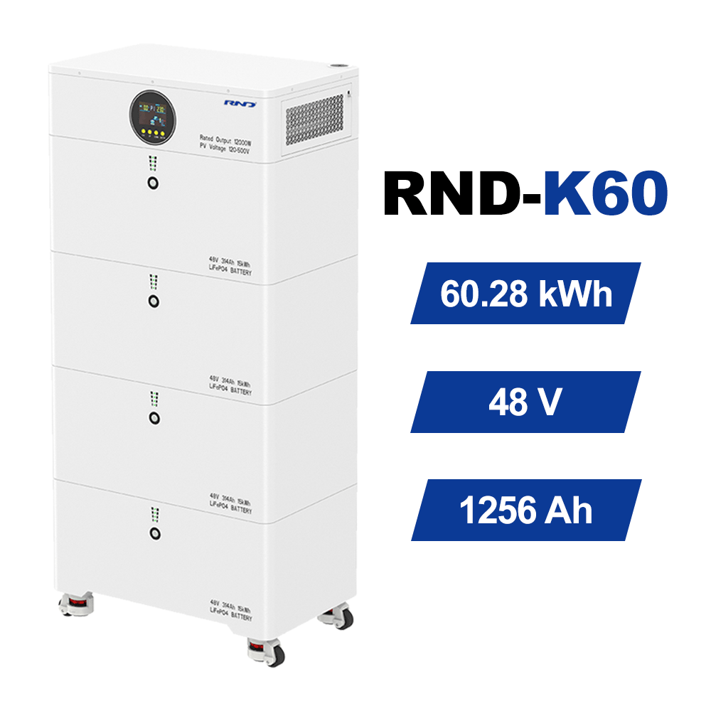 RND-K60 60kWh 工业太阳能电池备用电源 | 12kW 功率 | 1256Ah