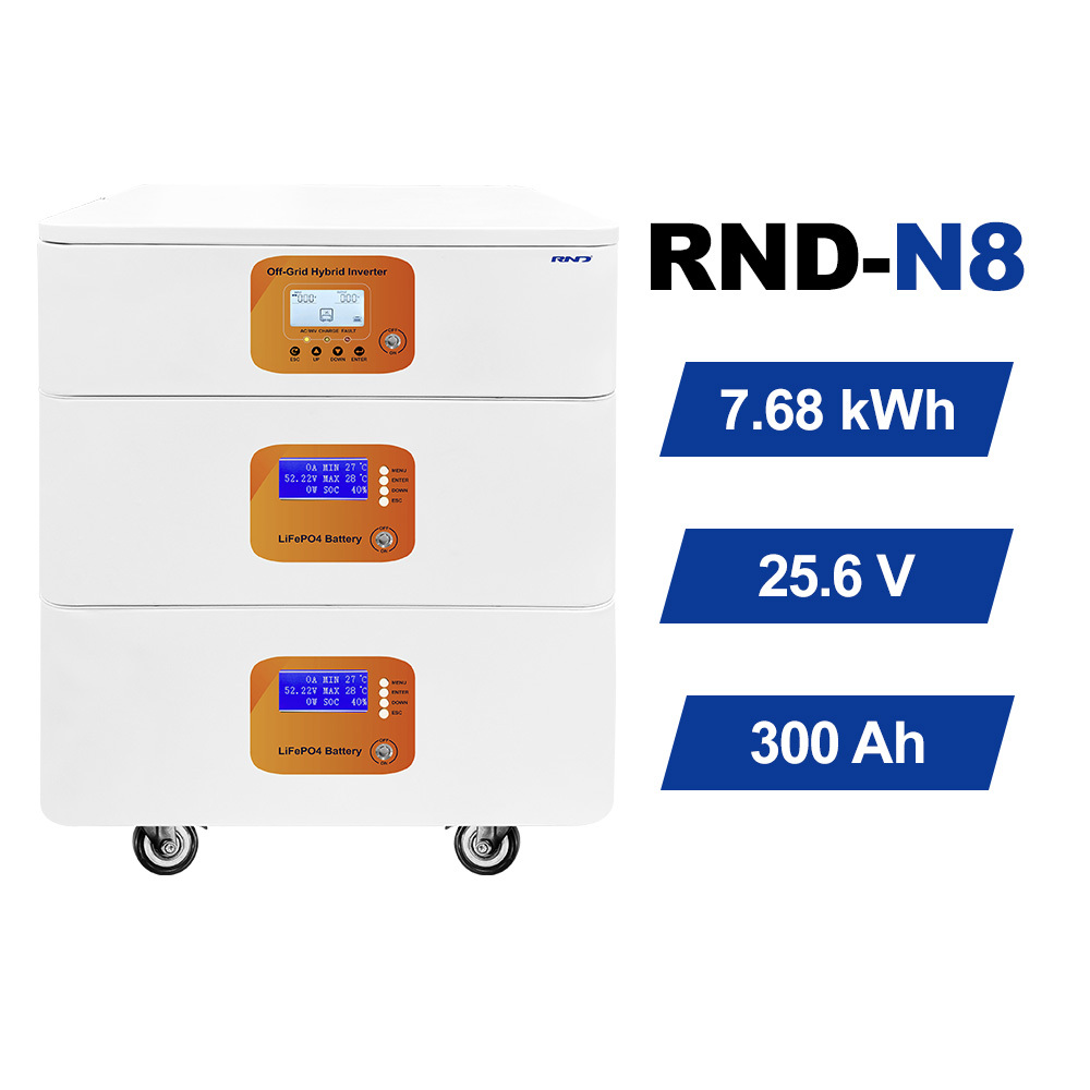 7.68kWh All in One Home Energy Storage System with LiFePO4 Battery and 3.6kW Inverter RND-N8