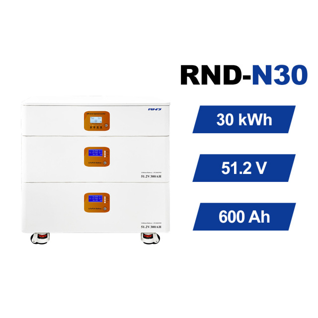30.72kWh All in One Home Energy Storage System with LiFePO4 Battery and 12kW Inverter RND-N30