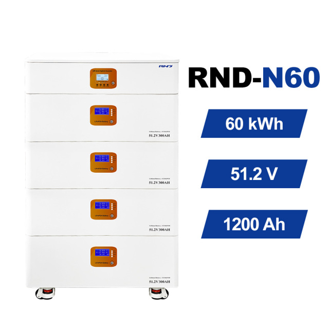 61.44kWh All in One Home Energy Storage System with LiFePO4 Battery and 12kW Inverter RND-N60