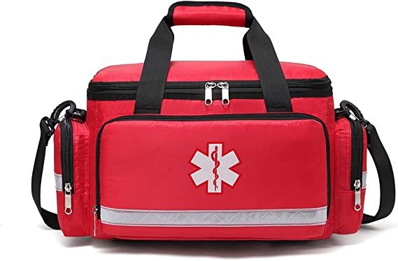 First Aid Trauma Jump Bag Empty for First Responder EMT EMS Nurse Medical Medic Duffle Duffel Carry On Emergency Ambulance Treatment Equipment Storage Organizer Large School Home Hiking Camping