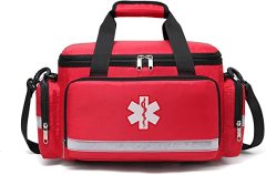 First Aid Trauma Jump Bag Empty for First Responder EMT EMS Nurse Medical Medic Duffle Duffel Carry On Emergency Ambulance Treatment Equipment Storage Organizer Large School Home Hiking Camping