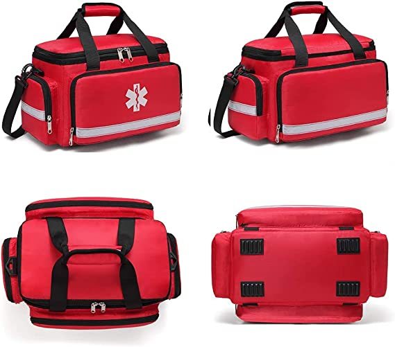 First Aid Trauma Jump Bag Empty for First Responder EMT EMS Nurse Medical Medic Duffle Duffel Carry On Emergency Ambulance Treatment Equipment Storage Organizer Large School Home Hiking Camping
