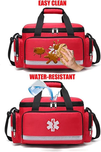 First Aid Trauma Jump Bag Empty for First Responder EMT EMS Nurse Medical Medic Duffle Duffel Carry On Emergency Ambulance Treatment Equipment Storage Organizer Large School Home Hiking Camping