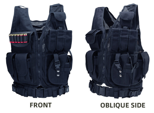Fashion multifumctional ajustable shoulder strap vest packs for hanging accessories tactical vest military vest