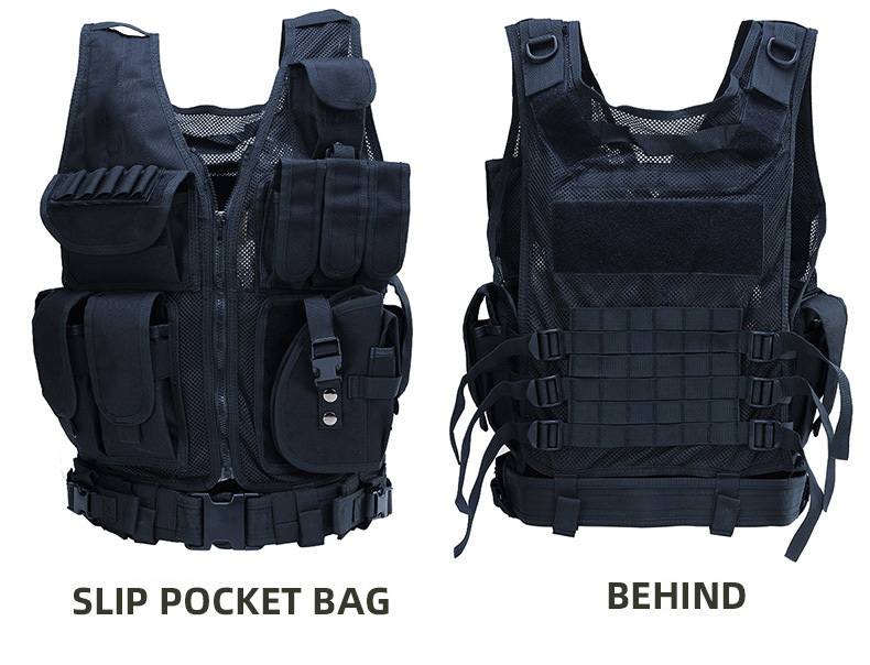 Fashion multifumctional ajustable shoulder strap vest packs for hanging accessories tactical vest military vest