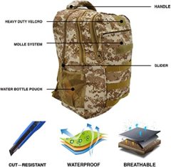 Tactical Backpacks, 35L Rucksack Army Military Assault Backpacks with MOLLE System for Outdoor Camping Hiking and Survival in the Wild (Camo Yellow)