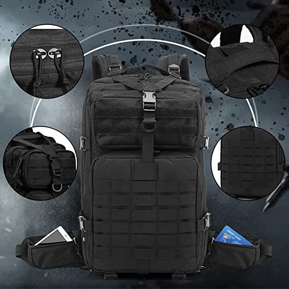 Military Tactical Backpack, Large Military Pack Army 3 Day Assault Pack Molle Bag Rucksack