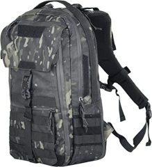Military Backpack for Men Survival Backpacks with Multi Grid Storage Design for Hiking Ridding Travel Work School (Black Camo)