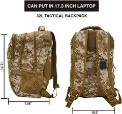 Tactical Backpacks, 35L Rucksack Army Military Assault Backpacks with MOLLE System for Outdoor Camping Hiking and Survival in the Wild (Camo Yellow)