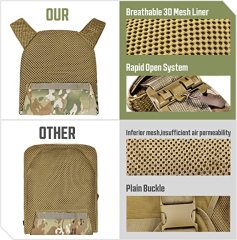 Tactical Vest Quick Release Airsoft Vest Adjustable Breathable Military Weighted Vest for CS/Training