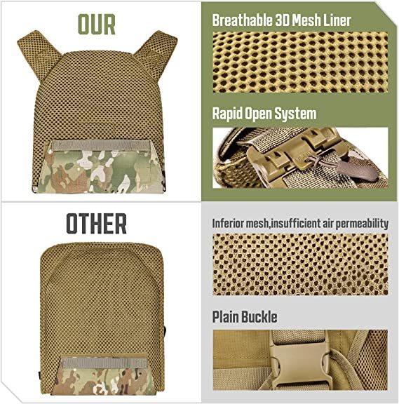 Tactical Vest Quick Release Airsoft Vest Adjustable Breathable Military Weighted Vest for CS/Training