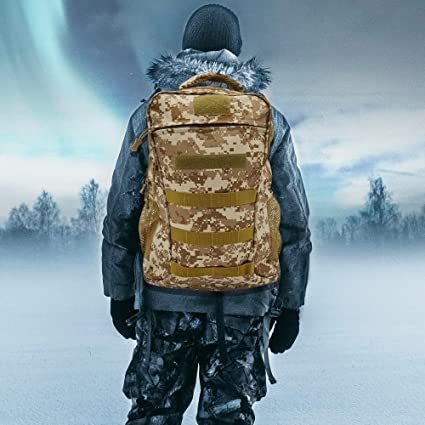 Tactical Backpacks, 35L Rucksack Army Military Assault Backpacks with MOLLE System for Outdoor Camping Hiking and Survival in the Wild (Camo Yellow)