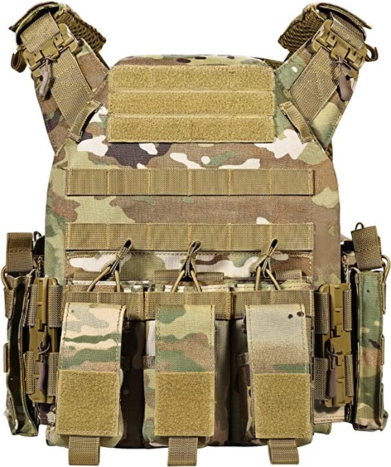 Tactical Vest Quick Release Airsoft Vest Adjustable Breathable Military Weighted Vest for CS/Training