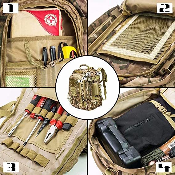 Backpack for Men Large Military Backpack Tactical Travel Backpack for Work,School,Camping,Hunting,Hiking