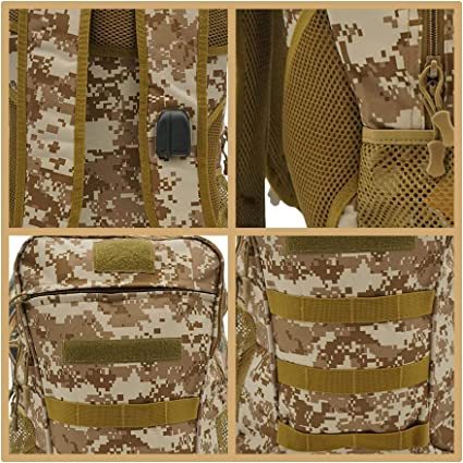 Tactical Backpacks, 35L Rucksack Army Military Assault Backpacks with MOLLE System for Outdoor Camping Hiking and Survival in the Wild (Camo Yellow)