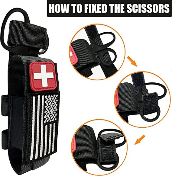Upgrade Lasr Cut Design Tourniquet Pouch & Trauma Medical Shear Flashlight Pouch Holder