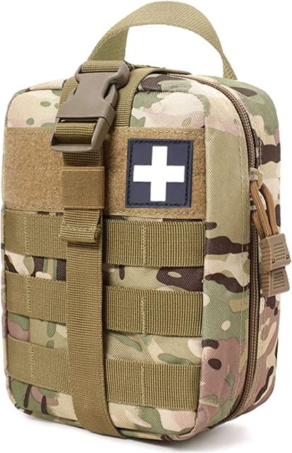 1000D Molle Ifak Pouch Rip Away, Tactical Tear Away Medical Pouch Empty, Military First Aid Pouch Bag Only for Camping Hiking Travel