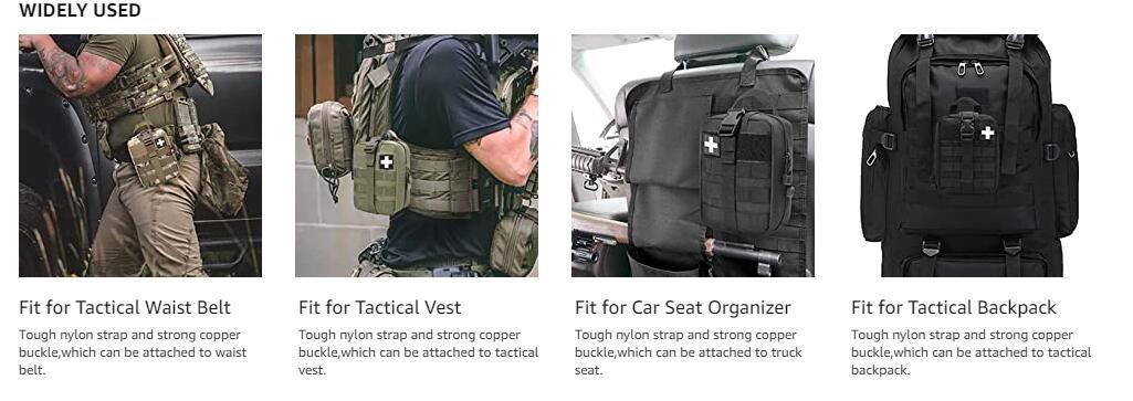 1000D Molle Ifak Pouch Rip Away, Tactical Tear Away Medical Pouch Empty, Military First Aid Pouch Bag Only for Camping Hiking Travel