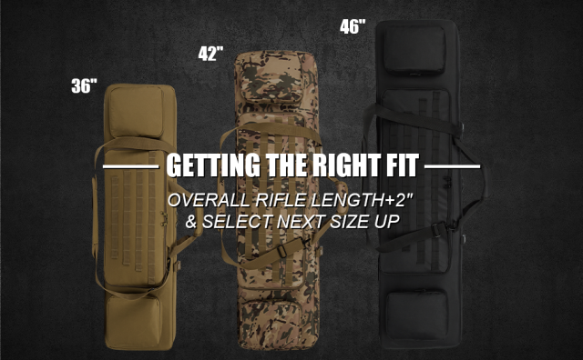 Classic Tactical Double Long Rifle Case Pistol Gun Bag with Bullet Shoulder Strap Carrying Handgun Rifle Case for Hunting Shooting