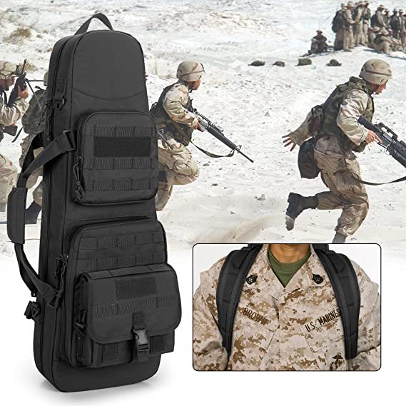 Double Short Barrel Rifle Case for 32” Rifles, Soft Tactical Rifle Backpack & Padded Rifle Bag Perfect for Hunting and Shooting