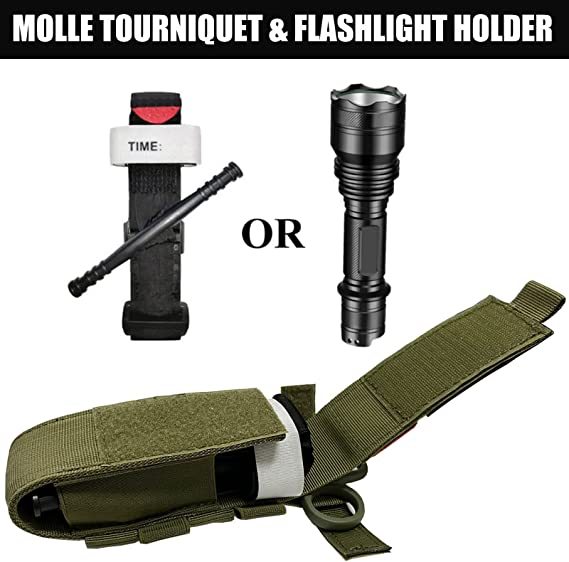Upgrade Lasr Cut Design Tourniquet Pouch & Trauma Medical Shear Flashlight Pouch Holder