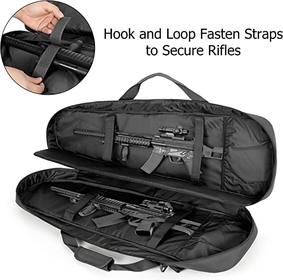 Double Short Barrel Rifle Case for 32” Rifles, Soft Tactical Rifle Backpack & Padded Rifle Bag Perfect for Hunting and Shooting