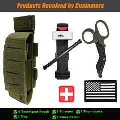 Upgrade Lasr Cut Design Tourniquet Pouch & Trauma Medical Shear Flashlight Pouch Holder