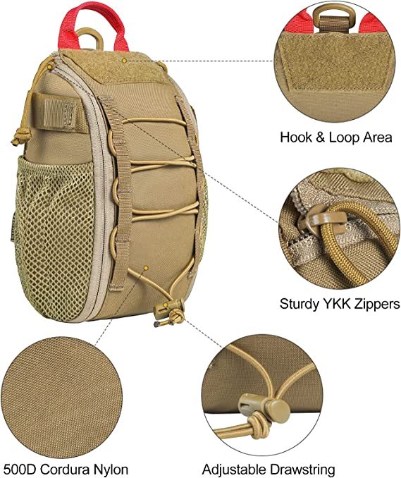 Tactical MOLLE First Aid Pouch - Tactical Medical Pouch MOLLE EMT Rip-Away IFAK Utility Pouch EDC Trauma Bags
