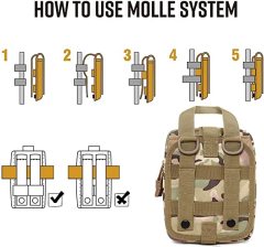 1000D Molle Ifak Pouch Rip Away, Tactical Tear Away Medical Pouch Empty, Military First Aid Pouch Bag Only for Camping Hiking Travel
