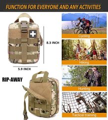 1000D Molle Ifak Pouch Rip Away, Tactical Tear Away Medical Pouch Empty, Military First Aid Pouch Bag Only for Camping Hiking Travel
