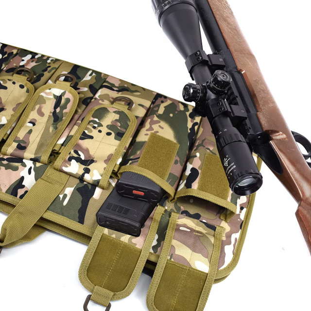 Rifle Case Tactical Gun Case for AR15 with 5 Pouches Heavy Duty Rifle Bag for Hunting Shooting Range Sports Storage and Transport