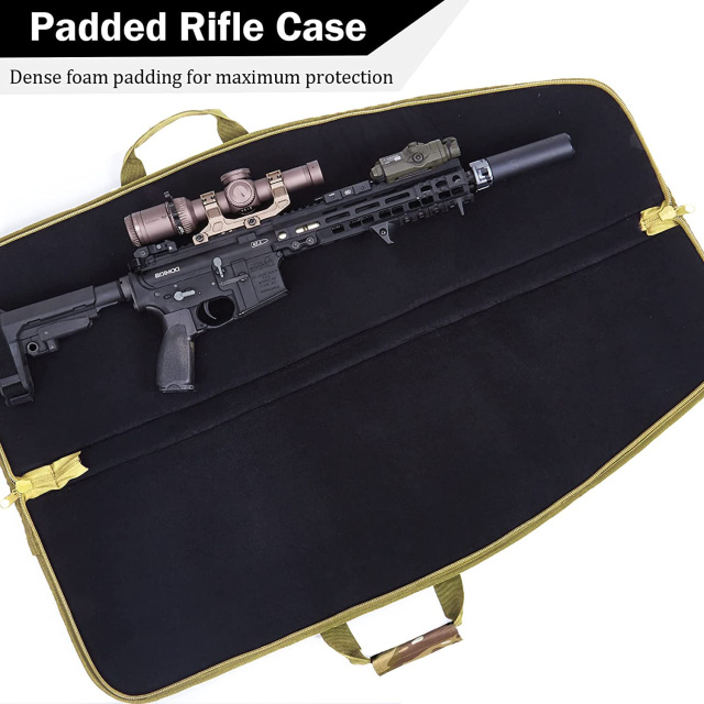 Rifle Case Tactical Gun Case for AR15 with 5 Pouches Heavy Duty Rifle Bag for Hunting Shooting Range Sports Storage and Transport