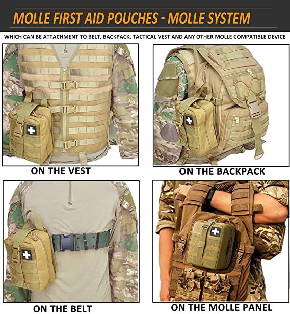 1000D Molle Ifak Pouch Rip Away, Tactical Tear Away Medical Pouch Empty, Military First Aid Pouch Bag Only for Camping Hiking Travel