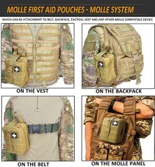 1000D Molle Ifak Pouch Rip Away, Tactical Tear Away Medical Pouch Empty, Military First Aid Pouch Bag Only for Camping Hiking Travel