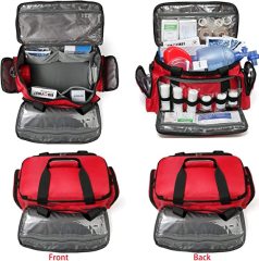 First Aid Trauma Jump Bag Empty for First Responder EMT EMS Nurse Medical Medic Duffle Duffel Carry On Emergency Ambulance Treatment Equipment Storage Organizer Large School Home Hiking Camping