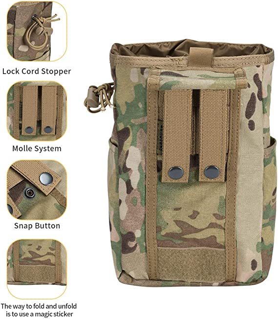 SPANKER Molle Dump Pouch Drawstring Magazine Utility Pouch Folding Dump Pouch Waist Bag
