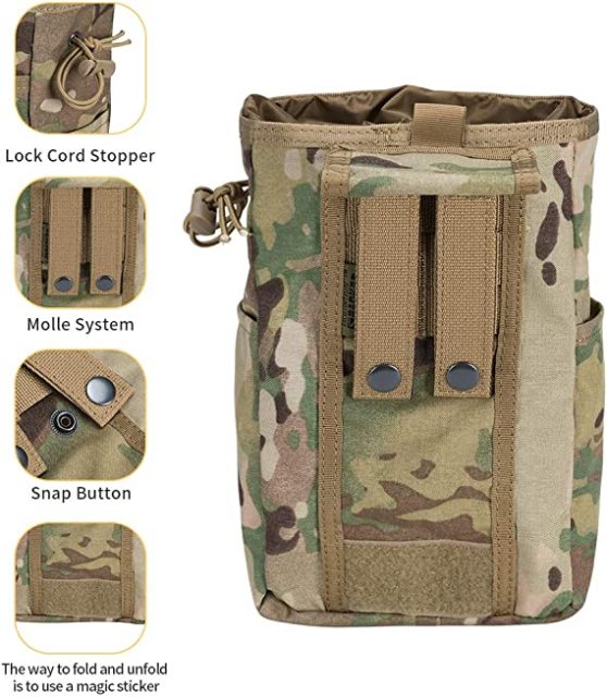 SPANKER Molle Dump Pouch Drawstring Magazine Utility Pouch Folding Dump Pouch Waist Bag