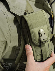 Tactical Phone Pouch Molle, Smartphone Holster Bag EDC Utility Cellphone Lock Card Holder Organizer Fit for Waist Belt Case