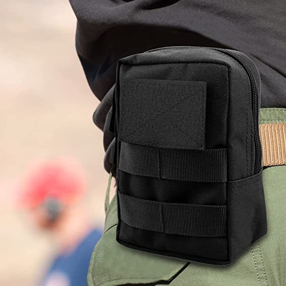 Molle Pouches, 2 Pack Tactical Waist Bag Water-Resistant EDC Small Pouch Bags with D-Ring Hooks