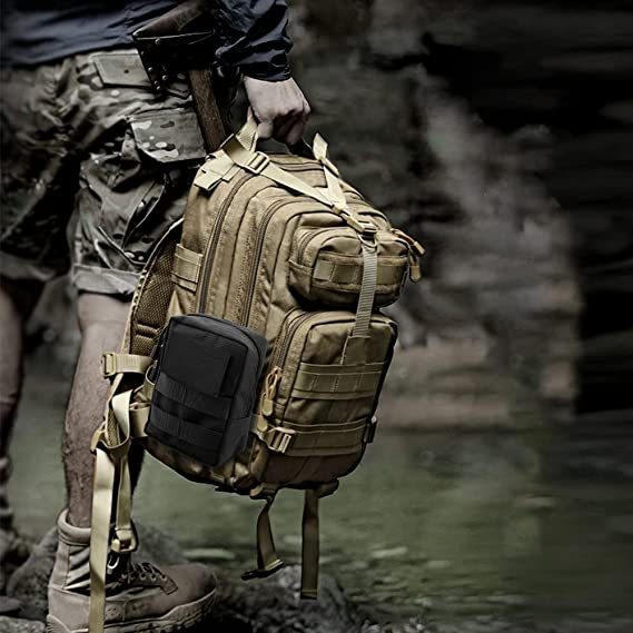 Molle Pouches, 2 Pack Tactical Waist Bag Water-Resistant EDC Small Pouch Bags with D-Ring Hooks