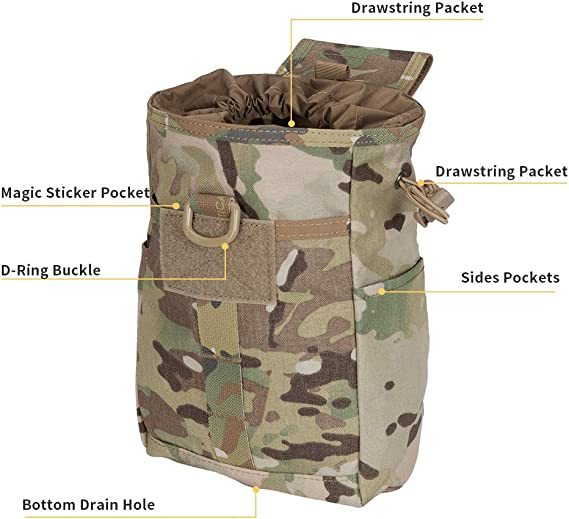 SPANKER Molle Dump Pouch Drawstring Magazine Utility Pouch Folding Dump Pouch Waist Bag