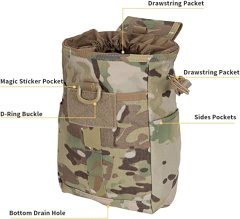 SPANKER Molle Dump Pouch Drawstring Magazine Utility Pouch Folding Dump Pouch Waist Bag