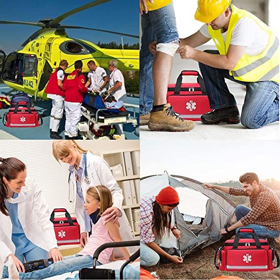 First Aid Trauma Jump Bag Empty for First Responder EMT EMS Nurse Medical Medic Duffle Duffel Carry On Emergency Ambulance Treatment Equipment Storage Organizer Large School Home Hiking Camping